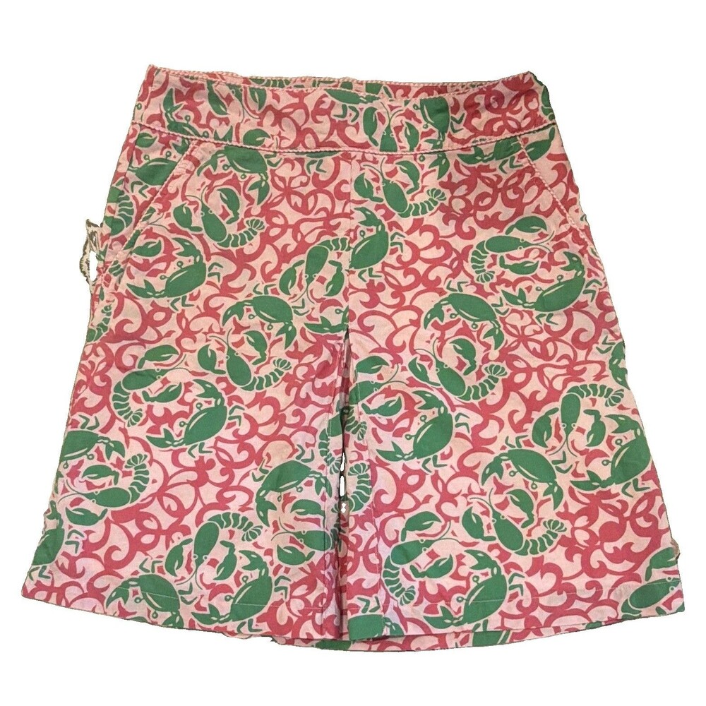 L.L.Bean Women's Floral A-Line Cotton Twill Lined Zip Skirt 4 Pet Pink